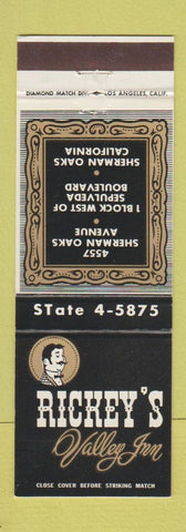 Matchbook Cover - Rickey's Valley Inn Sherman Oaks CA