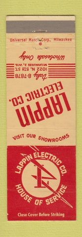 Matchbook Cover - Lappin Electric Milwaukee WI