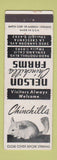 Matchbook Cover - Nelson Chinchilla Farms La Crescent Sunland CA WEAR