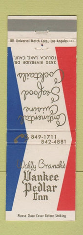 Matchbook Cover - Wally Branch's Yankee Pedlar Inn Toluca Lake CA