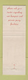 Matchbook Cover - Wally Branch's Yankee Pedlar Inn Toluca Lake CA