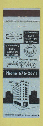 Matchbook Cover - First National Bank Bellaire OH