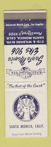 Matchbook Cover - Elks Club Santa Monica CA