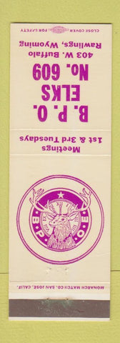 Matchbook Cover - Elks Club Rawlings WY