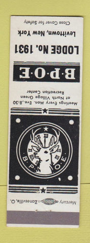 Matchbook Cover - Elks Club Levittown NY