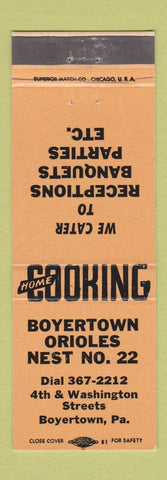 Matchbook Cover - Boyertown Orioles Nest PA