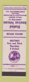 Matchbook Cover - Disables American Veterans Portsmouth VA