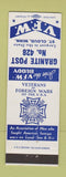 Matchbook Cover - VFW Granite Post St Cloud MN