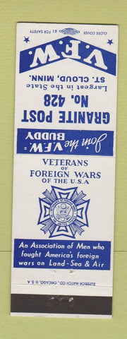 Matchbook Cover - VFW Granite Post St Cloud MN