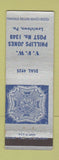 Matchbook Cover - VFW Philips Jones Post Lewiston PA WEAR