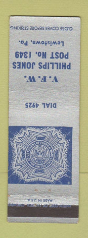 Matchbook Cover - VFW Philips Jones Post Lewiston PA WEAR