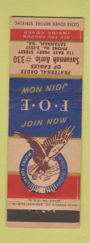 Matchbook Cover - Eagles Club Savannah GA WEAR