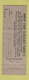 Matchbook Cover - Eagles Club Savannah GA WEAR