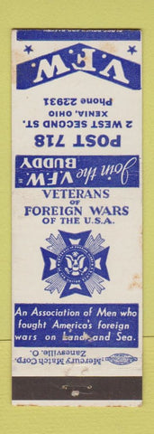 Matchbook Cover - VFW Post 718 Xenia OH WEAR