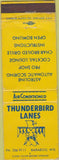 Matchbook Cover - Thunderbird Lanes bowling Baraboo WI