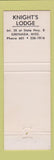 Matchbook Cover - Knight's Lodge Grenada MS