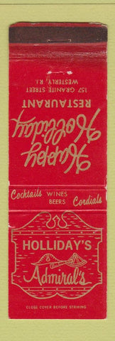 Matchbook Cover - Happy Holliday Restaurant Westerly RI WORN