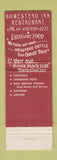 Matchbook Cover - Homestead Inn Restaurant Milan OH