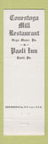 Matchbook Cover - Conestoga Mill Restaurant Bryn Mawr PA Paoli Christmas