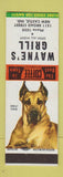 Matchbook Cover - Wayne's Grill New Castle IN Great Dane Dog