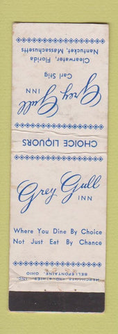 Matchbook Cover - Grey Gull Inn Clearwater FL Nantucket MA WEAR