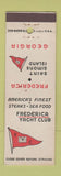 Matchbook Cover - Frederica Yacht Club Saint Simons Island GA