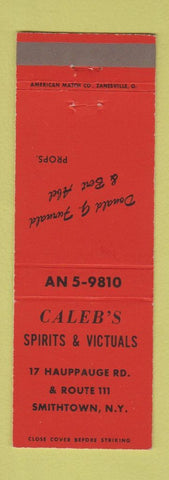 Matchbook Cover - Caleb's Spirits Victuals Smithtown NY liquor