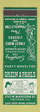 Matchbook Cover - Grien & Pahls Restaurant Chicago IL