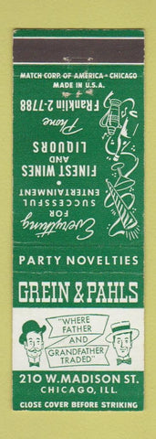 Matchbook Cover - Grien & Pahls Restaurant Chicago IL