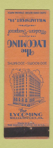 Matchbook Cover - Lycoming Hotel Williamsport PA WEAR