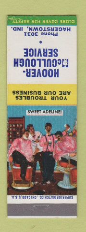 Matchbook Cover - Hoover McCullough Service Hagerstown IN Barber Shop Quartet