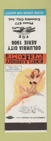 Matchbook Cover - Columbia City Eagles Club IN pinup