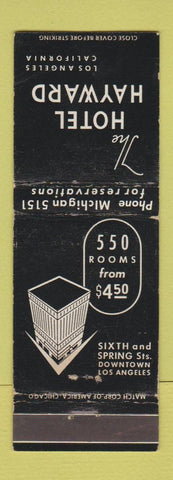 Matchbook Cover - Hotel Hayward Los Angeles CA