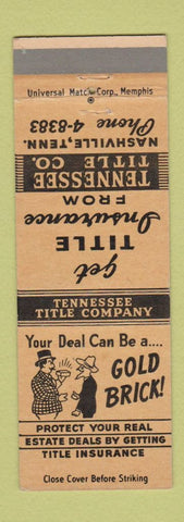 Matchbook Cover - Tennessee Title Insurance Nashville TN