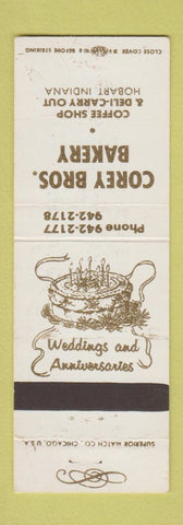 Matchbook Cover - Corey Bros Bakery Hobart IN WEAR