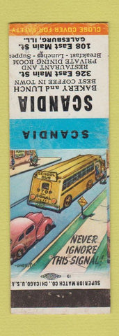 Matchbook Cover - Scandia Bakery Lunch Galesburg IL WEAR