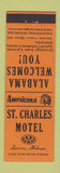 Matchbook Cover - St Charles Motel Luverne AL Perkins Americana