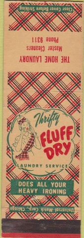 Matchbook Cover - Thrifty Fluff Dry Laundry girlie