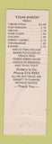 Matchbook Cover - Steak Baron Restaurant Des Moines IA