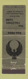 Matchbook Cover - Falcons Lure La Mesa CA WEAR