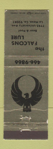 Matchbook Cover - Falcons Lure La Mesa CA WEAR