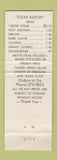 Matchbook Cover - Steak Baron Restaurant Des Moines IA GREEN WEAR