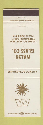 Matchbook Cover - Walsh Glass Torrance CA