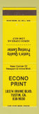 Matchbook Cover - Econo Print Tustin CA Xerox Copies