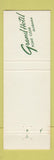Matchbook Cover - Grand Hotel Point Clear AL