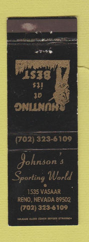 Matchbook Cover - Johnson's Sporting World Reno NV