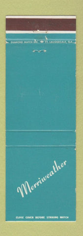 Matchbook Cover - Merriweather Hotel Fort Lauderdale FL