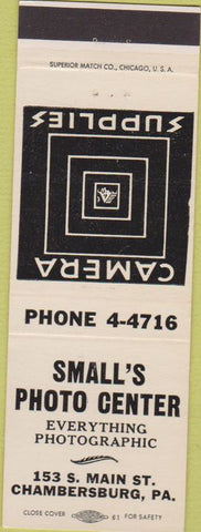 Matchbook Cover - Small's Photo Center Chambersburg PA Camera Supply