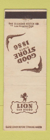 Matchbook Cover - Lion San Diego CA Store
