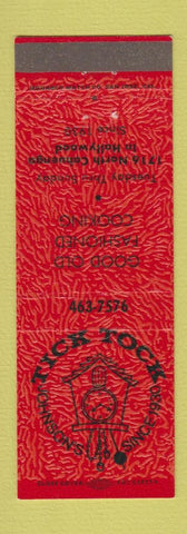 Matchbook Cover - Tick Tock Johnson's Hollywood CA restaurant